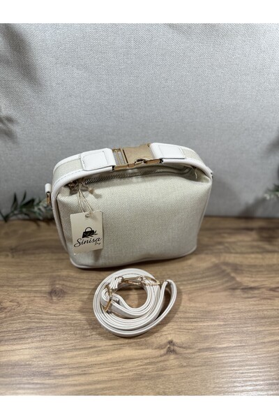 SİNİSA BAG Geantă de mână și de umăr pentru femei, de mărime medie, din in, c...