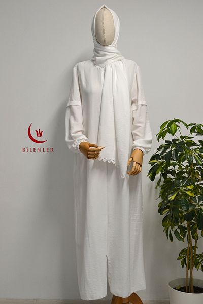 Bilenler Women's Prayer Dress / Ferace in Cotton Aerobin Fabric with Self-Wrap – Size Range 1-6