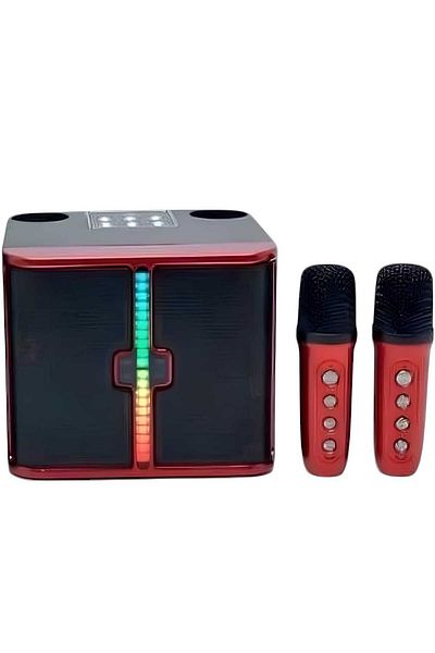 Generic YS-232 Portable Bluetooth Karaoke Speaker System with Colorful LED Light and 2 Wireless Microphones