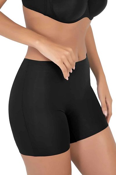 MYS GRUP TEKSTİL Black Color 2 Pcs Laser Cut 2 Size Slimming High Waist Silicone Shorts Corset / 3202