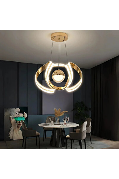 Elektroyou Legna Gold 3 Renk Ledli Modern Özel Tasarım Sarkıt Led Avize