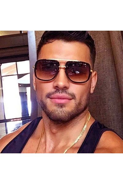 REDz Accessories Sunglasses, King Model, Men, UV400 Protection, Brown/Gold