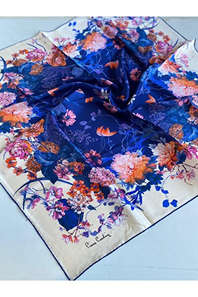 Pierre Cardin Sura Silk Scarf 43341 Navy Blue Mixed Pattern