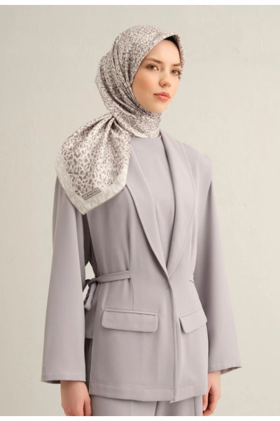 Armine سورا وشاح حرير 9352-83 رمادي نمط مختلط