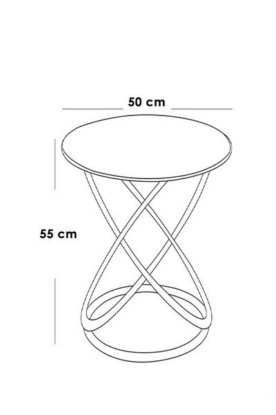 Generic Iron and marble side table - 40 x 40 x 60 cm