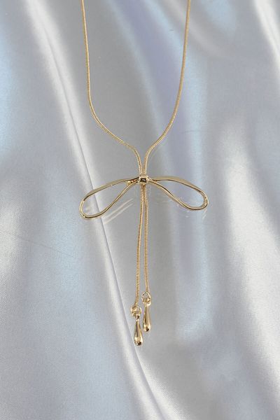 Skygo Brass Gold Color Bow Model Elevator Necklace - Tj-Bko8918