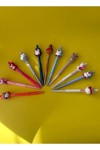 tiny wood Set of 2 Animal Figured Versatil Tip Pens |   0.7 Tip |   School Gift Pen