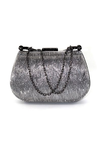 KEEBA Platinum Evening Dress Bag with Laser Waves. Evening Dress Portfolio Clutch Invitation Evening Bag. Women's Evening Dress Platinum Bag.