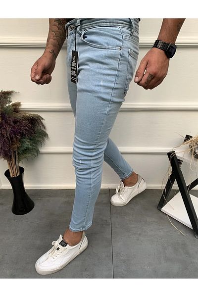 Lotus Men's Ice Blue Skinny Fit Jeans
