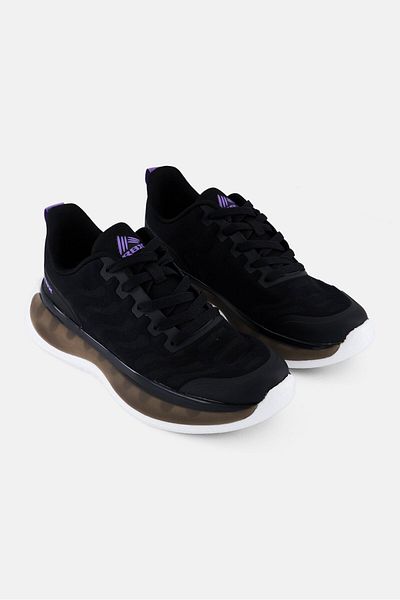 RBX Women Brand Logo Lace Up Training Shoes, Black