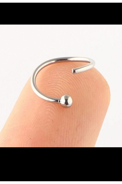 Arescollection Surgical Steel 2Pcs Thin Ring Piercing
