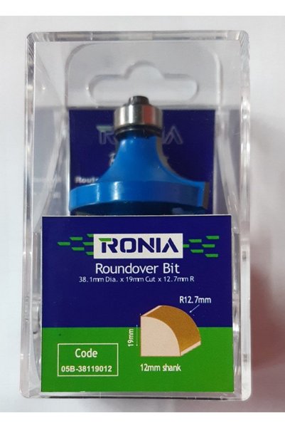 Ronia Ahşap Freze Bıçağı 05B-38119012 Rulmanlı Balık Sırtı Radüs Bıçağı Freze Ucu Sap 12 mm