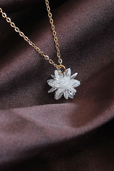Skygo 316L Steel Chain Gold Color Lotus Necklace - Tj-Bko8739