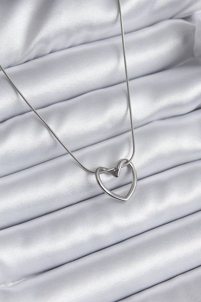 Skygo 316L Steel Silver Color Heart Model Women's Necklace - TJ-BKO8118