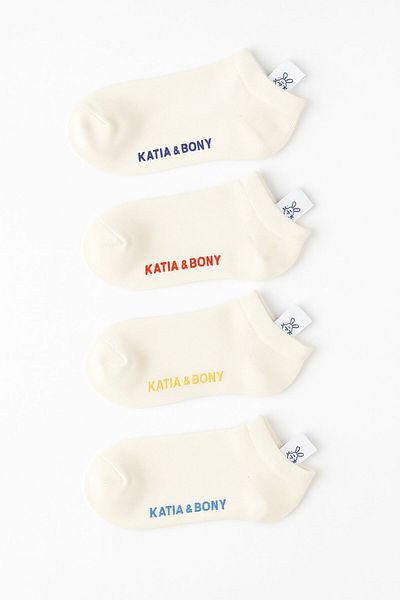 Katia&Bony Katiya&Bony Children's Colored Written Cream 4 Step Socks