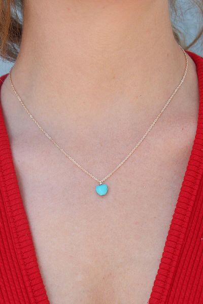 Skygo Gold Color Blue Bead Figure Women's Necklace - TJ-BKO7336