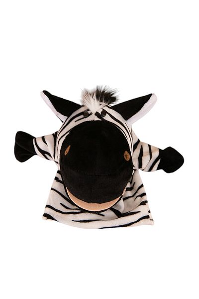 Malvys Malvys® Plush Hand Puppet, Zebra Animanusa, Black/White, 25 cm