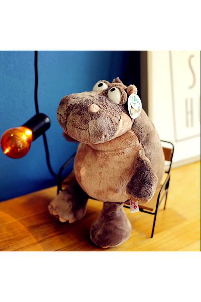 Malvys Malvys® Plush Toy, Hugo the Hippo, Grey, 35 cm