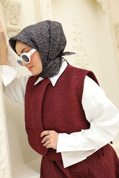 Silk Home Tivil Silk Scarf 11459-12 Ashy Grey Mixed Pattern