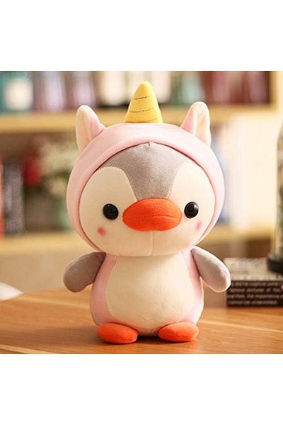 Malvys Malvys® Plush Toy, Unicorn Penguin, Pink/Grey, 23 cm