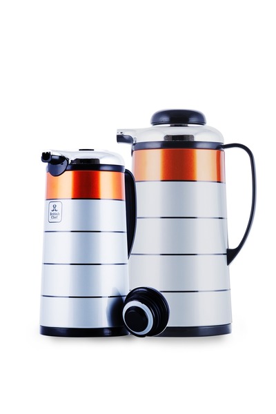 British Chef Vacuum Insulated Flask Set – Double-Walled Glass, 1L & 1.3L, Long-Lasting Temperature Retention