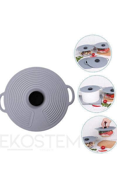 Ekostem Silicone Heat Protector Pot and Pan Lid - Odor Proof 31 cm - Eucalyptus