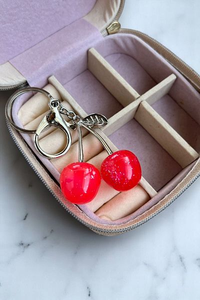 MUTENA Cherry Figured Charm Bag Accessory and Keychain Small Model