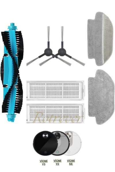 RotRever Filtru Hepa compatibil cu aspiratorul robot Viomi SE V2 V2 Pro Viomi V2-V3, set de perii