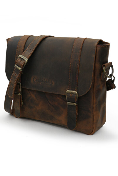 Cappadocia Vintage 6019 Gordion Kahverengi Hakiki Gerçek Deri El Yapımı Orta ...