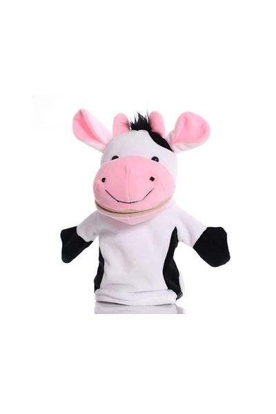 Malvys Malvys® Plush Hand Puppet, Cow Doll, White, 25 cm