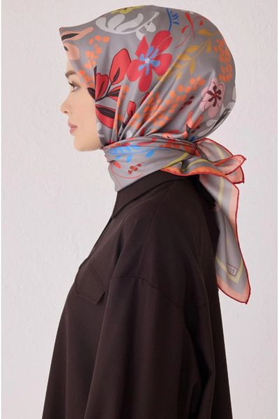Belli Tivil Silk Scarf 4043-82 Gray Mixed Pattern