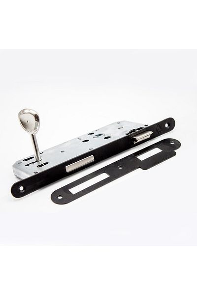 ALMITAL Dokku Mortise Lock Room Oval Black 40mm X 23mm Mirror