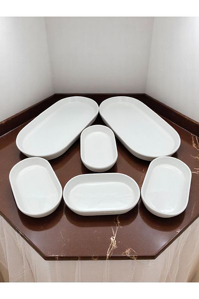 ALCE 6 Piece Ceramic Breakfast Presentation Serving Plate Havana Series