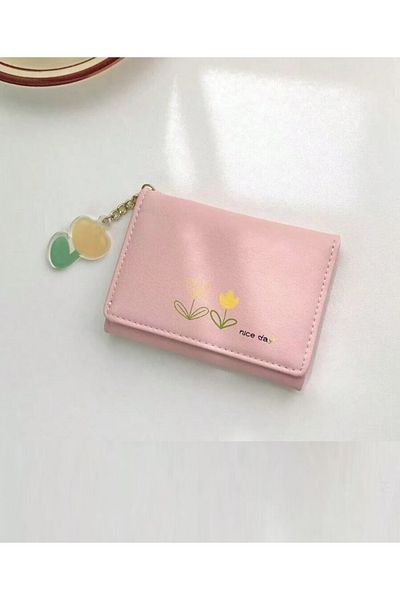 Generic 3-Piece Women's Coin&Card Wallet Set,9Pockets Each with Heart Pendant&Have aNice Day-All Occasion