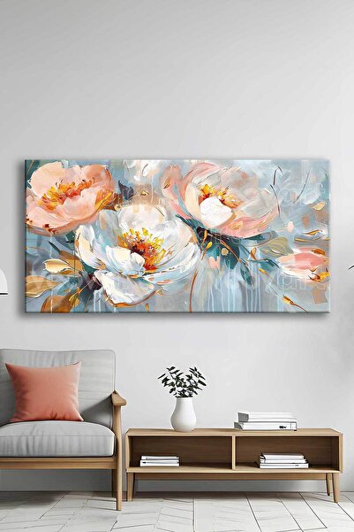 Voovart Modern Soyut Çiçekler Dekoratif Kanvas Tablo - VOOV2823