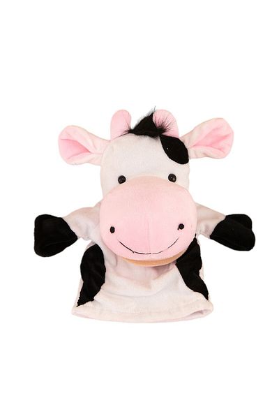 Malvys Malvys® Plush Hand Puppet, Cow Doll, White, 25 cm