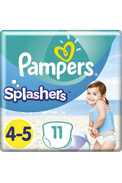 Pampers Splashers Size 4-5, 11 Disposable Swim Nappies, 9-15 Kg, for Secure Protection in The Water