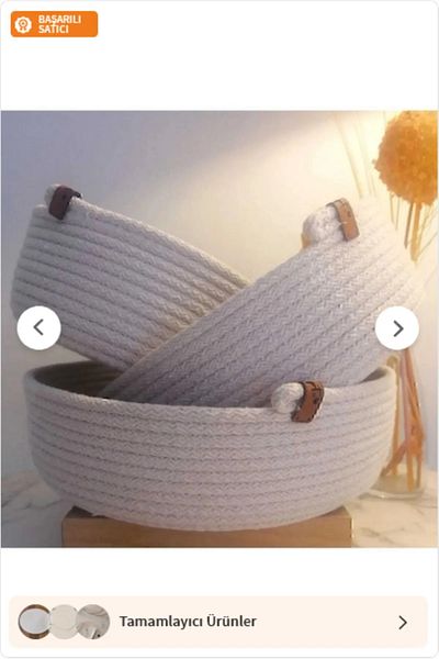 JASPER 3-Piece Cream Wicker Basket - Special Design, Multi-Purpose Organizer