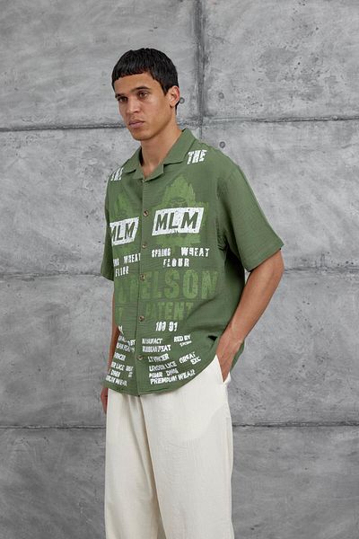 NOMARC Πράσινο πουκάμισο με στάμπα Mlm Elson Oversize