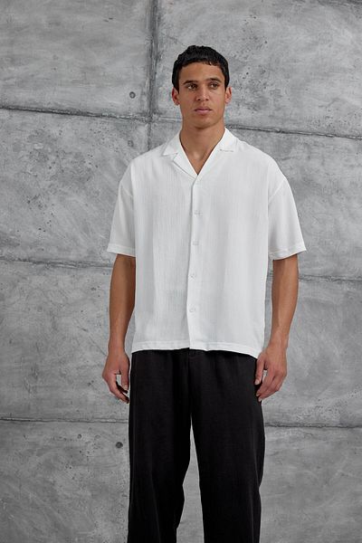 NOMARC Λευκό πουκάμισο Mrk ριγέ Oversize