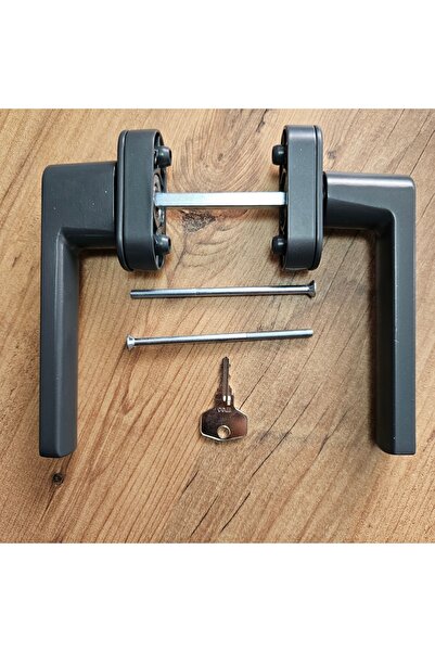 BEŞER ALÜMİNYUM Windoform Belgrad Kilitli Akustik Çift Taraflı Kapı ve Pencere Kolu Antrasit