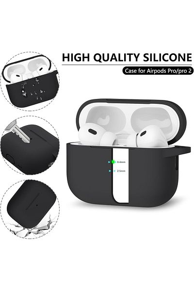 REDz Accessories Silicone Case, For Apple Airpods Pro, Black