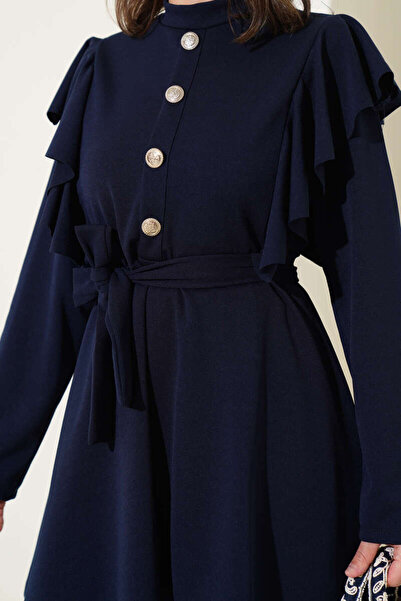 VOLT CLOTHİNG Női váll fodros gombos részletes kétrészes öltöny