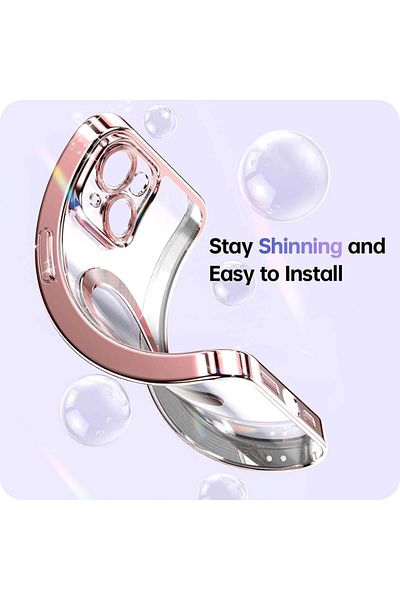 SKYDDAR INNOVATION Case for IPhone 16, Luxury Glitter Magsafe, Shockproof, Raised Edges, Silver, Sticker Set