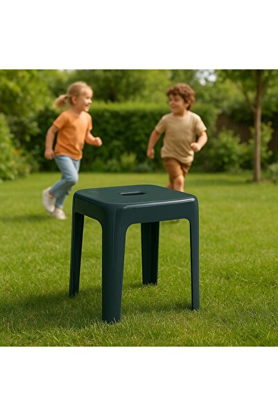 Saban Tabure Sağlam Plastik Kırılmaya Dayanıklı Bahçe, Balkon ,banyo Gri