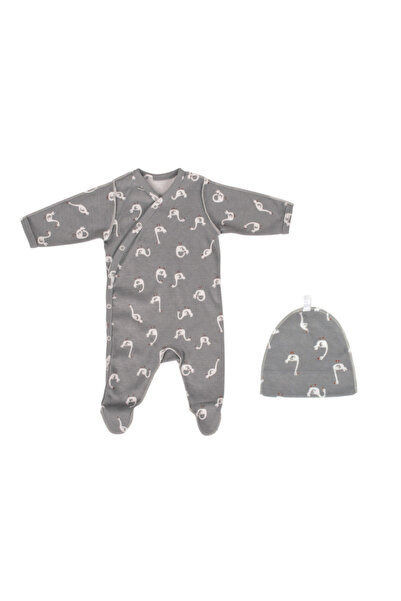 Sevi Bebe Prematüre Desenli Tulum Şapka Set