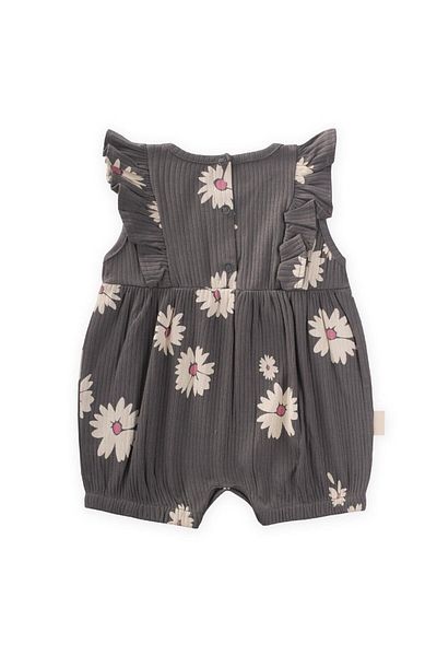 Cigit Patterned Corded Jumpsuit 0-3 Years Gray
