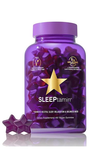 HAIRtamin SLEEPtamin Melatonin Gummies 5mg | Infused with Chamomile & Ashwagandha for Relaxation | P