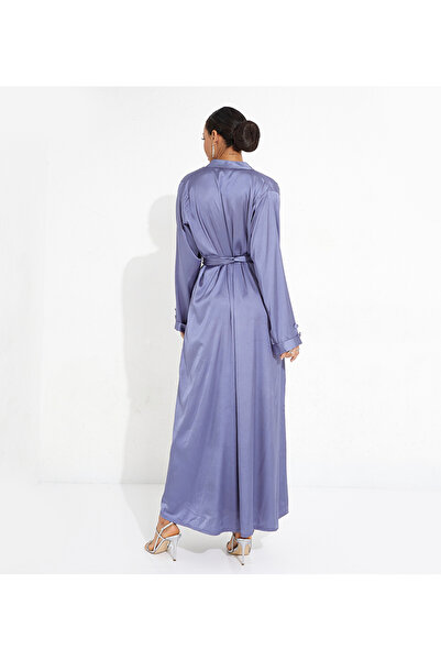 Rosette Abaya Bright Gray Abaya