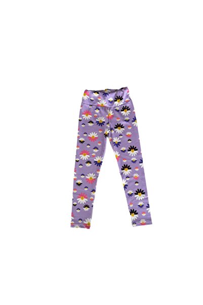 TWOO KİDS Kız Çocuk 4'lü Set Desenli Likralı Rahat Mevsimlik Uzun Tayt